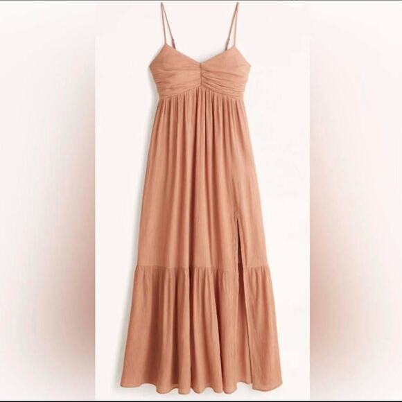 Abercrombie & Fitch Ruched Babydoll Maxi Dress - Picture 1 of 5